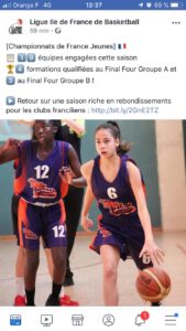 Isis - Article Ligue IdF de Basket-Ball avril 2019