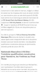Isis - Article Ligue IdF de Basket-Ball avril 2019