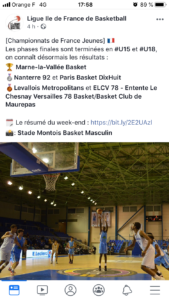 Isis - Article Ligue IdF de Basket-Ball mai 2019